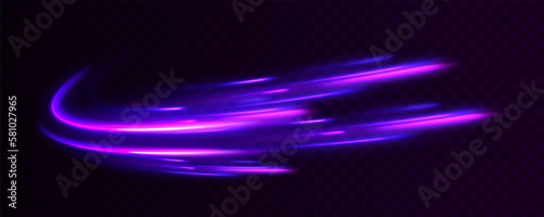 Beautiful glow light flare and spark. Red blue special effect, speed police line. Magic of moving fast lines. Laser beams, horizontal light rays. Particle motion effect. Vector	
