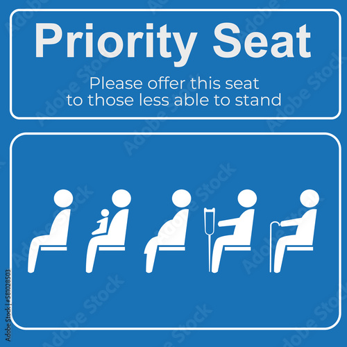 Priority seats are designed to provide a more comfortable and safe ride for people who may have difficulty standing for long periods of time