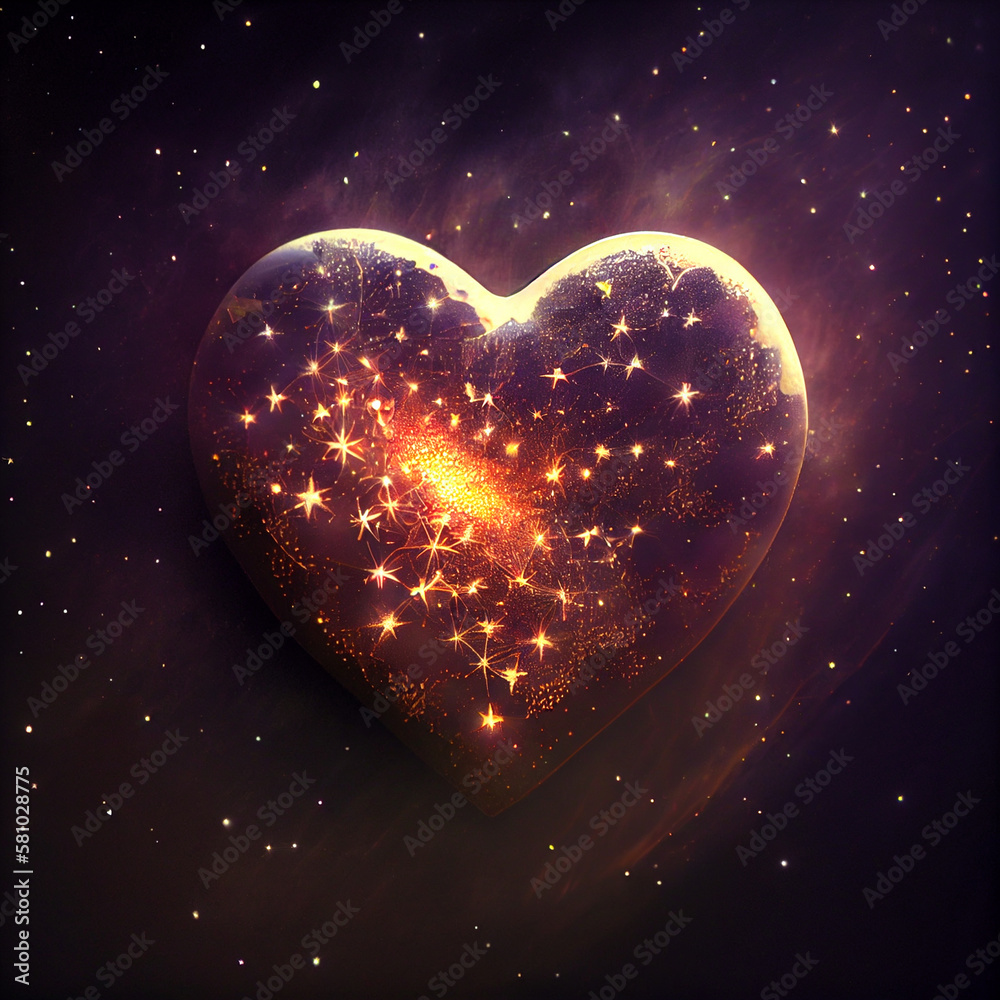 Spectacular sight of celestial stars forming heart shape in vast universe. Stunning view of starlight forming a heart in blackness of space. Love, imagination, romantic and dating background Spectacular sight of celestial stars forming heart shape in vast universe. Stunning view of starlight forming a heart in blackness of space. Love, imagination, romantic and dating background