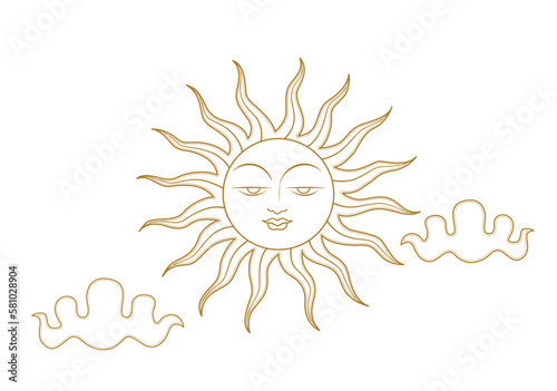 New Year Sun, Vector illustration Art