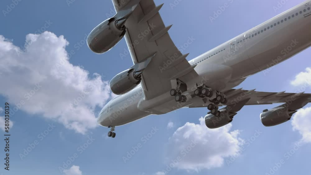 Airliner Flying and Landing Sao Paulo, Brazil. Airplane concept Airliner Flying and Landing Sao Paulo, Brazil. Airplane concept