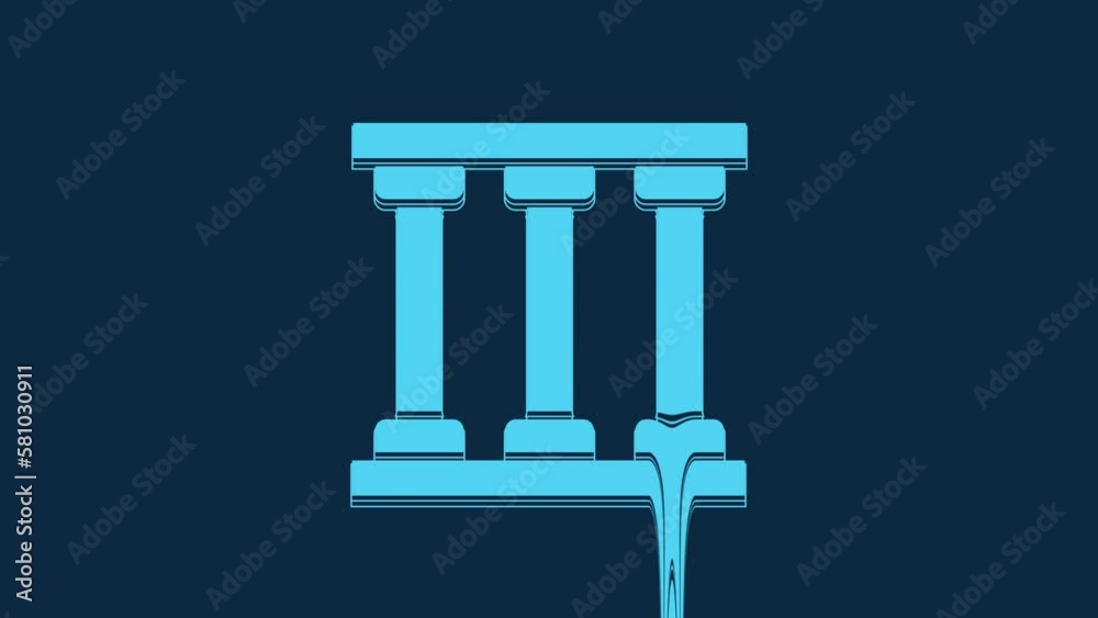 Blue Prison window icon isolated on blue background. 4K Video motion graphic animation Blue Prison window icon isolated on blue background. 4K Video motion graphic animation