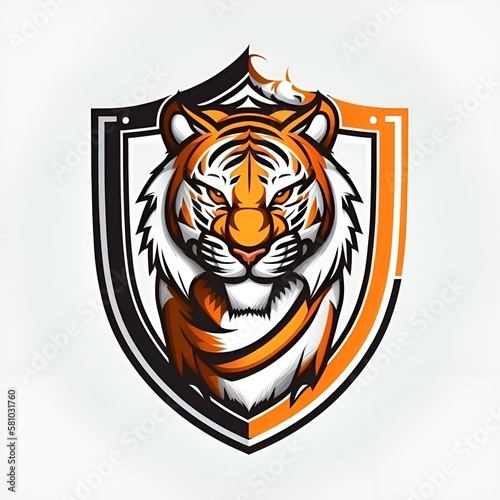 shield with a tiger in the center, generative AI