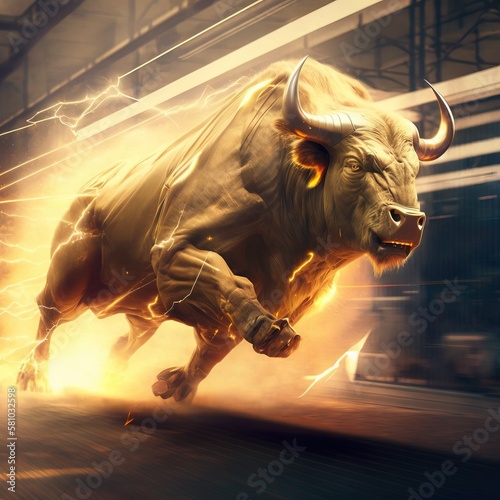 Bull from the future symbolizing the Bull market in the crypto market