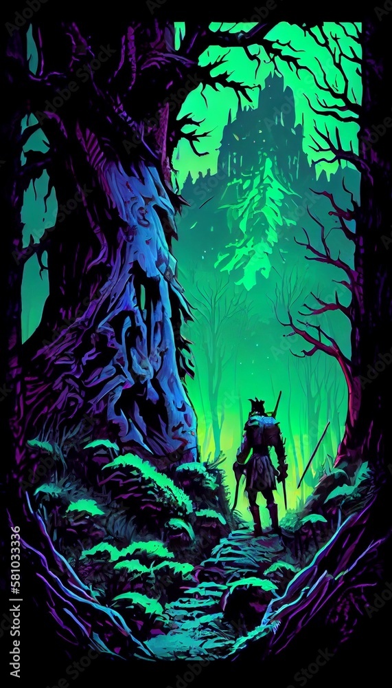 illustration of a halloween background with hunter illustration of a halloween background with hunter