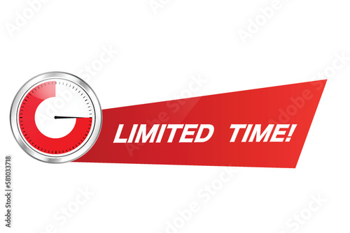 Red banner limited time. Promotion marketing business proposal