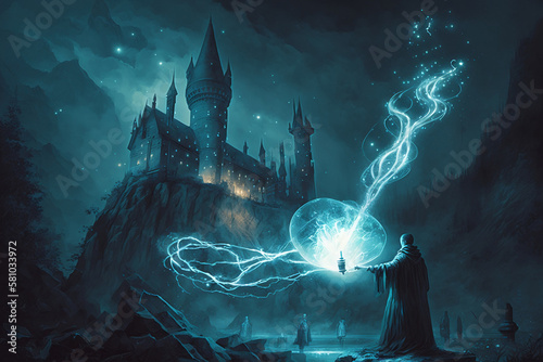 wizarding world, dark magic, castle, power, magic, wand, patronus photo