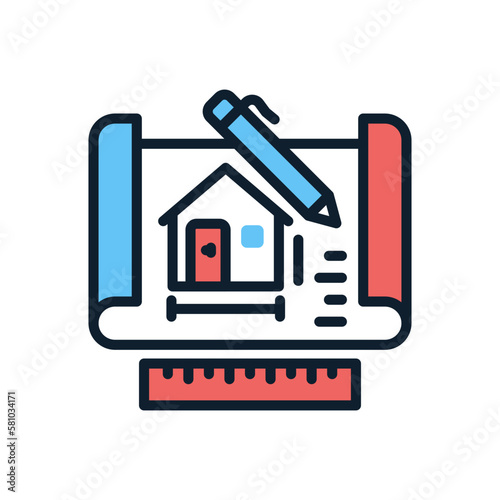 Architecture icon in vector. Illustration