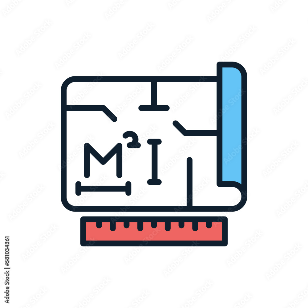 Square Meter icon in vector. Illustration Square Meter icon in vector. Illustration