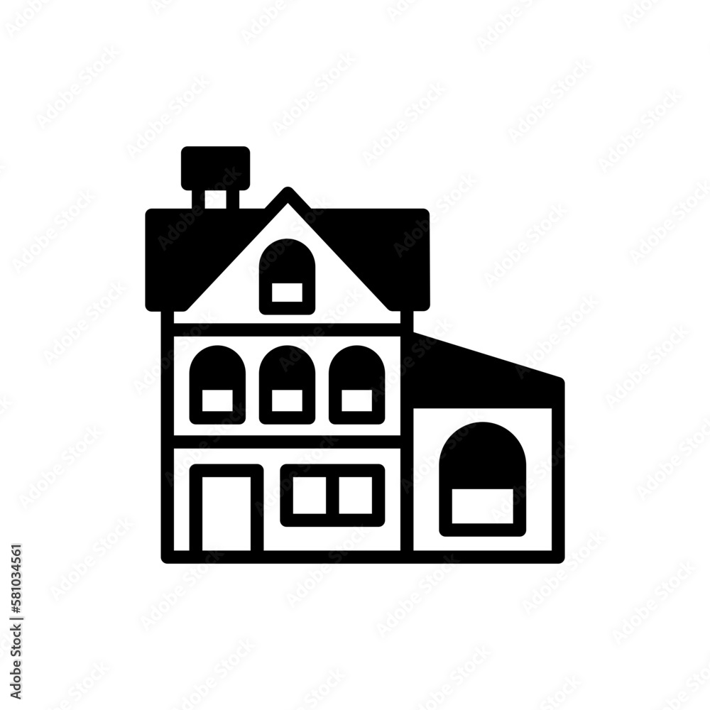 Cottage icon in vector. Illustration