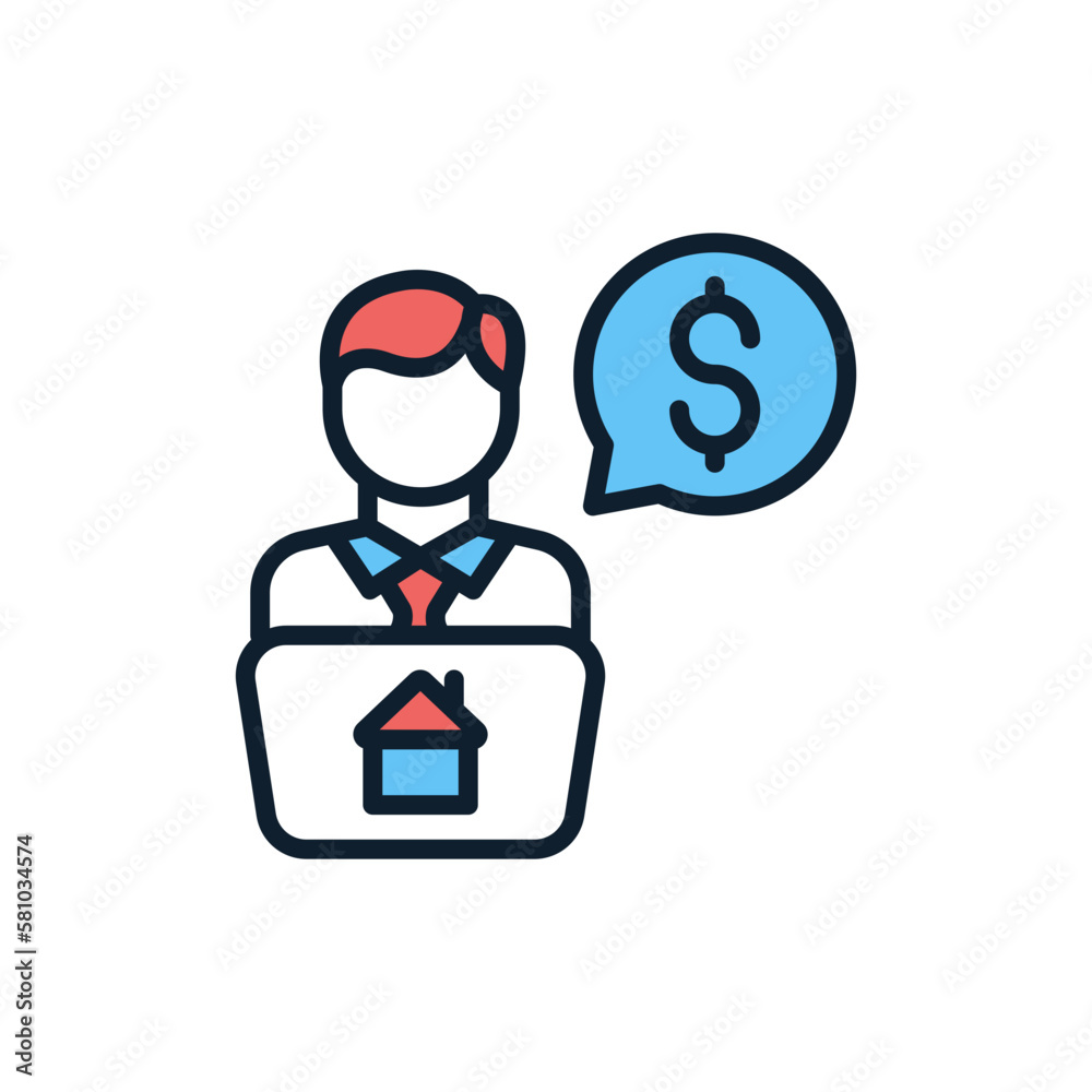 Rental Broker icon in vector. Illustration Rental Broker icon in vector. Illustration
