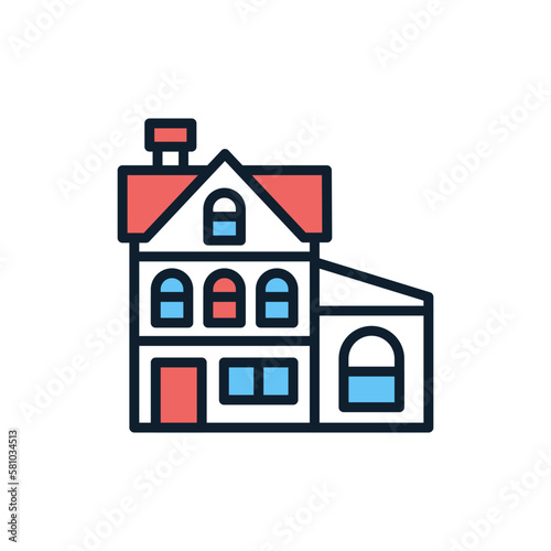 Cottage icon in vector. Illustration