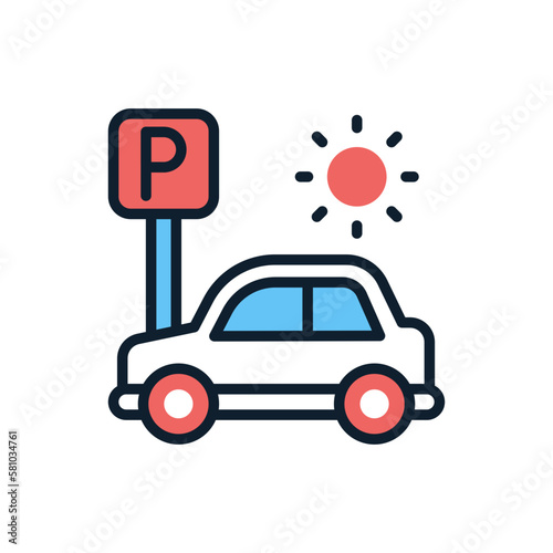 Parking icon in vector. Illustration