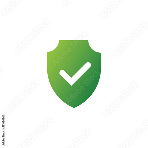 Green shield with check mark icon
