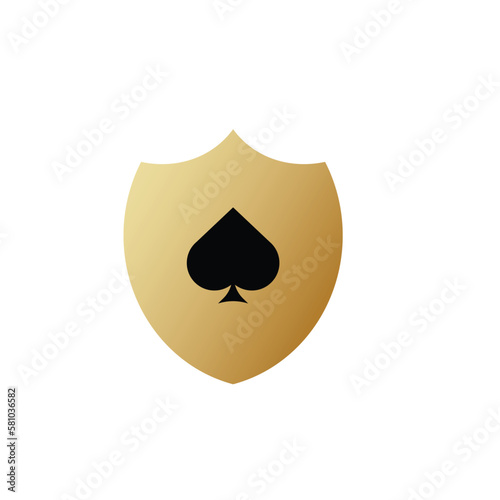 Golden shield with spades icon
