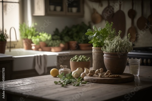 Fresh Spring Kitchen Interiors Generative AI