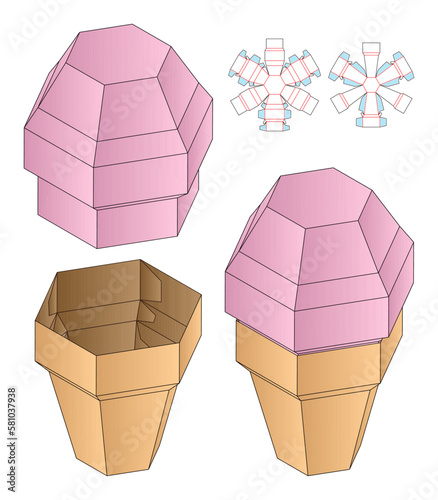 Box packaging die cut template design. 3d mock-up