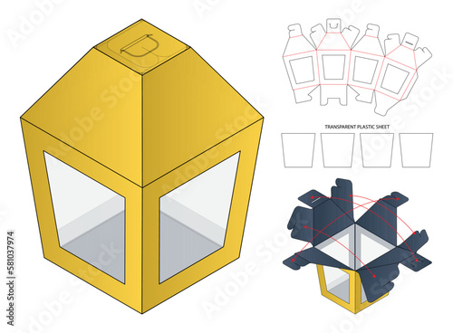 Box packaging die cut template design. 3d mock-up