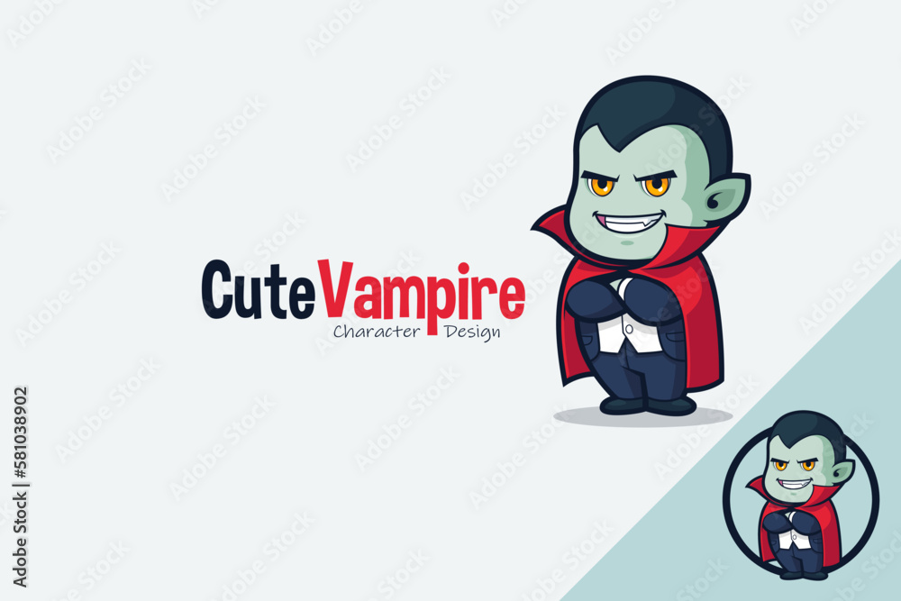 Cute Vampire Mascot Design