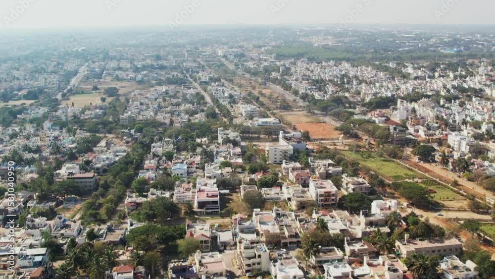 Mysore residential area in a drone view. Mysore residential area in a drone view.