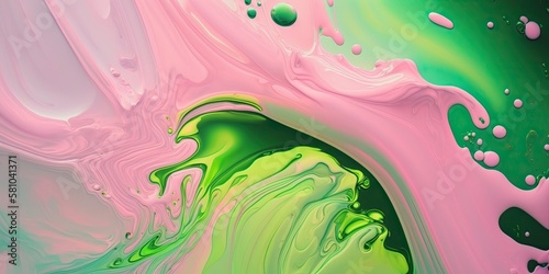 Pink and Green Liquid Paint...