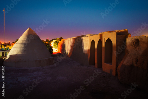 Jalali castle complex. Seljuk fence structure.Hidden gem in central Iran. Villagers used to keep ice in glaciers domes photo