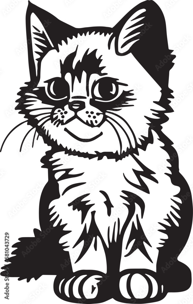 Cute Cat, SVG Vector Illustration Cute Cat, SVG Vector Illustration