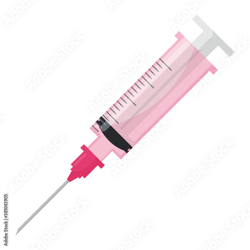 Vector cartoon image of a syringe. The concept of healthcare, medicine and health. Hospital elements for your design.