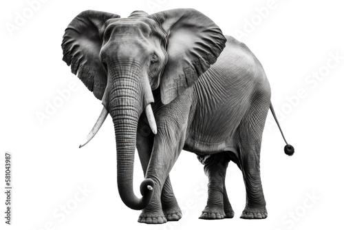 elephant isolated on white , ai generated photo