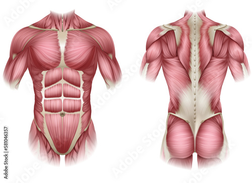 Canvastavla Trunk Human Muscles Anatomy Medical Illustration