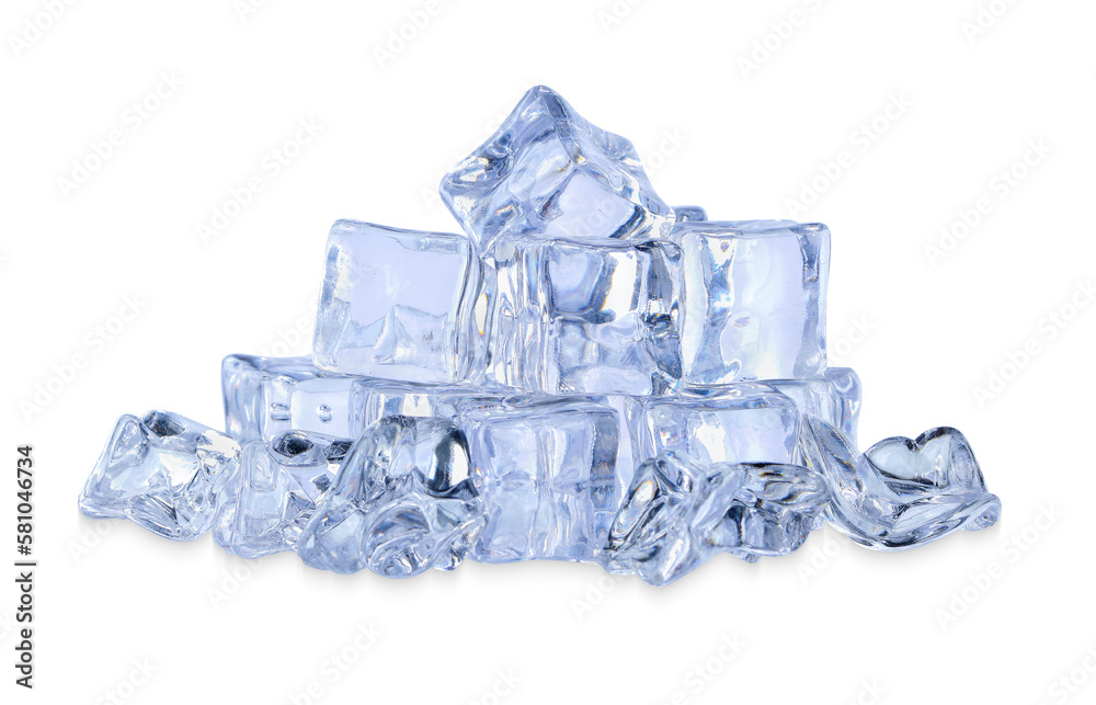 Ice isolated on white background. Ice clipping path