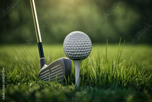 golf ball on grass , ai generated