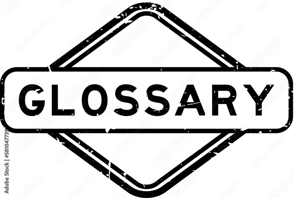 Grunge black glossary word rubber seal stamp on white background Grunge black glossary word rubber seal stamp on white background