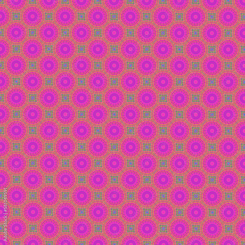 seamless pattern with pink geometric flowers
