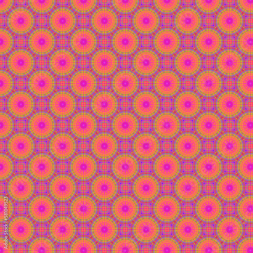 seamless geometric  background with flowers