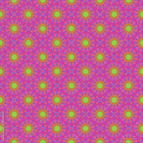 purple seamless pattern with geometric flowers