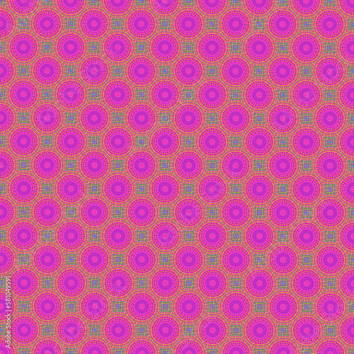 seamless pattern with pink geometric flowers