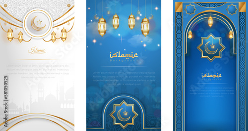 Arabic Islamic Elegant with Golden Luxury Background