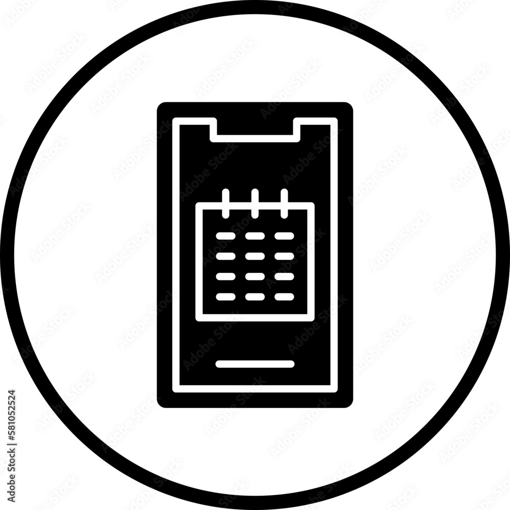 Vector Design Mobile Calendar Icon Style Vector Design Mobile Calendar Icon Style