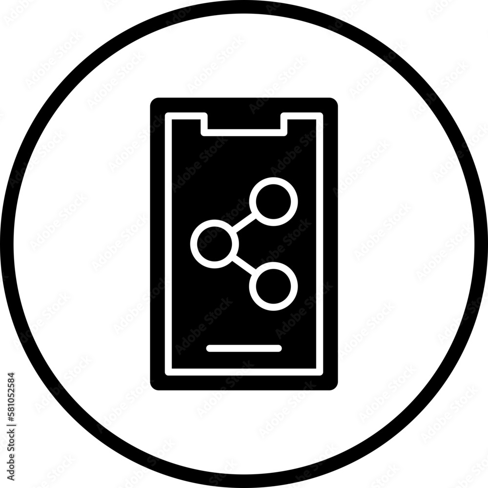 vector mobile share icon style vector mobile share icon style