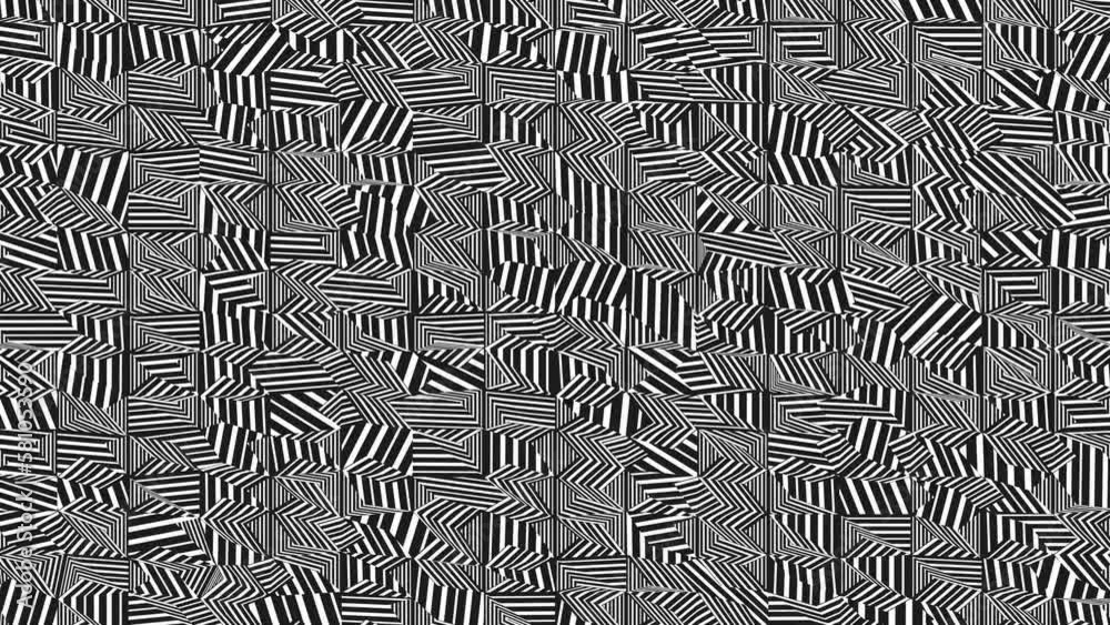 Abstract background with black and white stripes.Seamless loop video. Abstract background with black and white stripes.Seamless loop video.