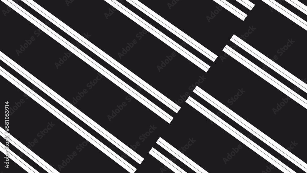 Abstract background with black and white stripes.Seamless loop video. Abstract background with black and white stripes.Seamless loop video.
