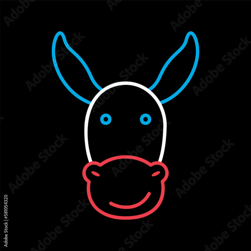 Donkey icon. Farm animal vector illustration