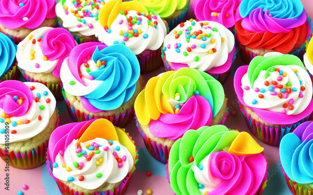 Colorful Cupcake Generative AI Colorful Cupcake Generative AI