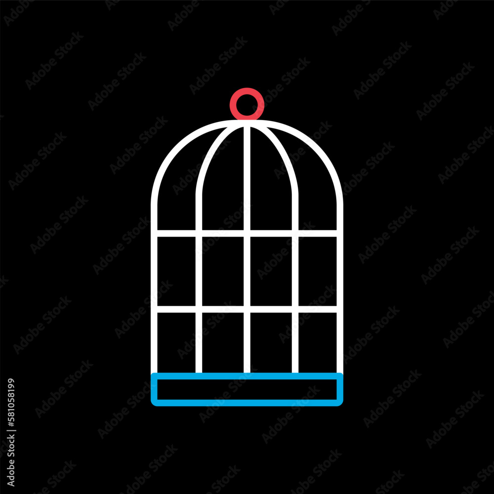 Empty bird cage vector icon. Pet animal sign Empty bird cage vector icon. Pet animal sign