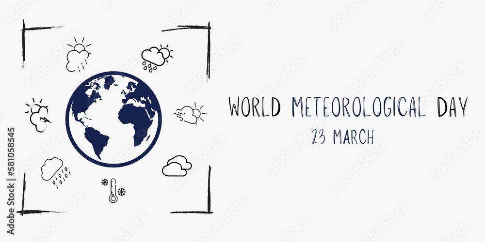 World meteorology day, 23 march. Simple minimalistic design, illustration. World meteorological day campaign. World meteorology day, 23 march. Simple minimalistic design, illustration. World meteorological day campaign.
