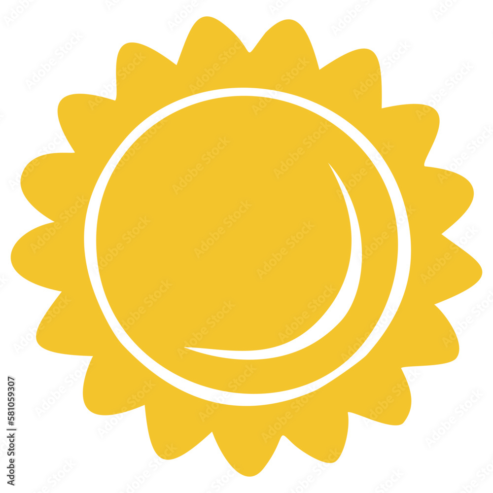 Sun icon clipart. Vector illustration flat design.