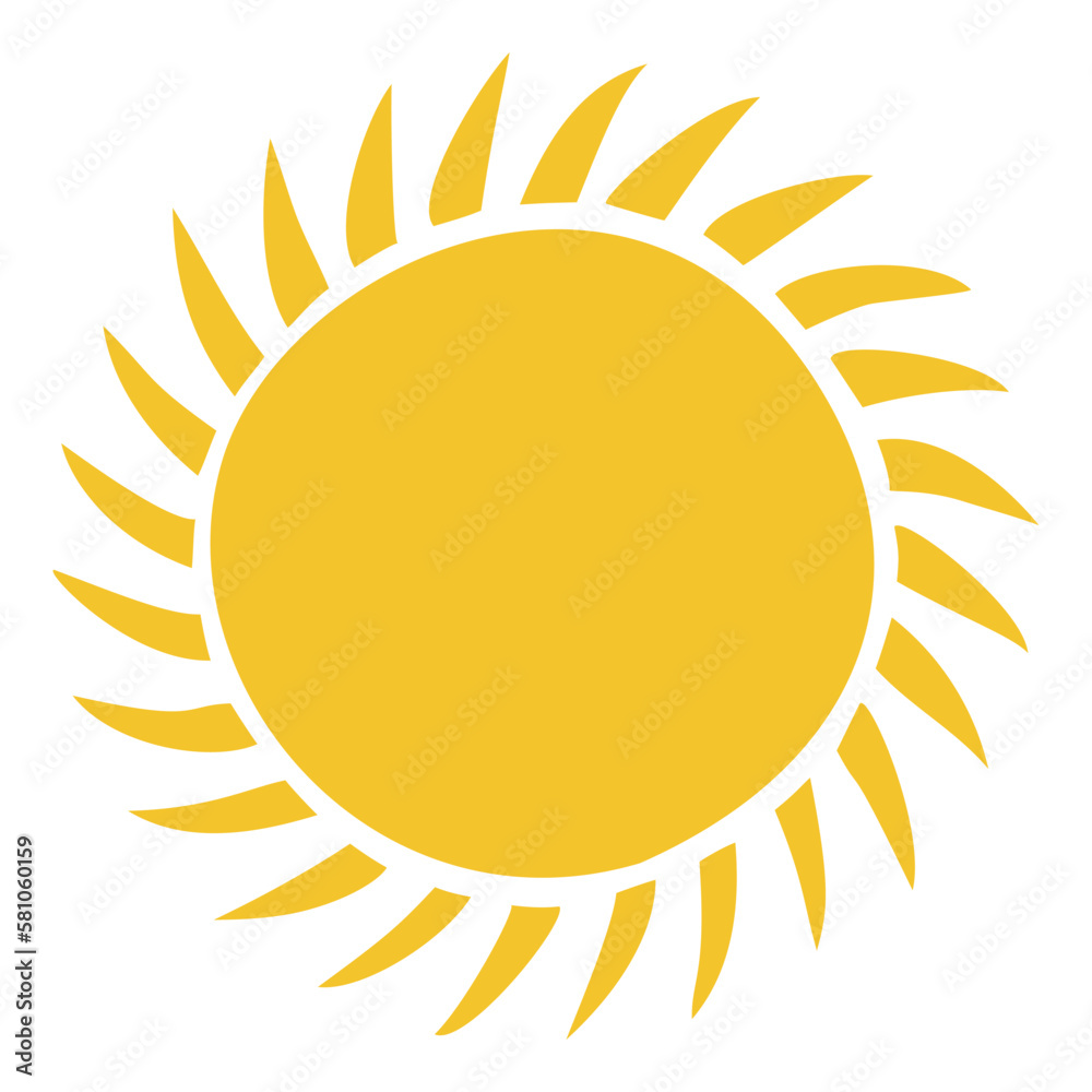 Sun icon clipart. Vector illustration flat design.