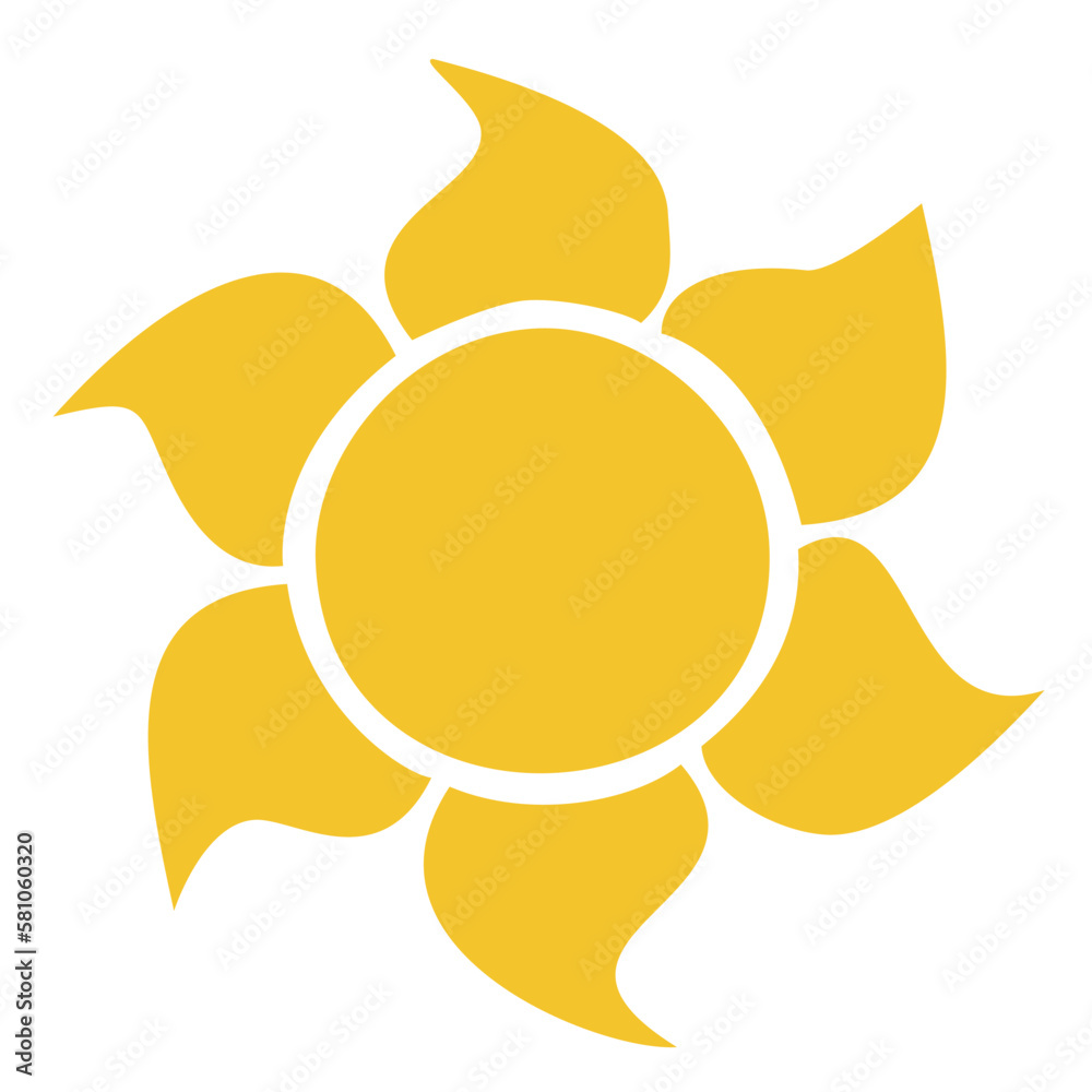 Sun icon clipart. Vector illustration flat design.