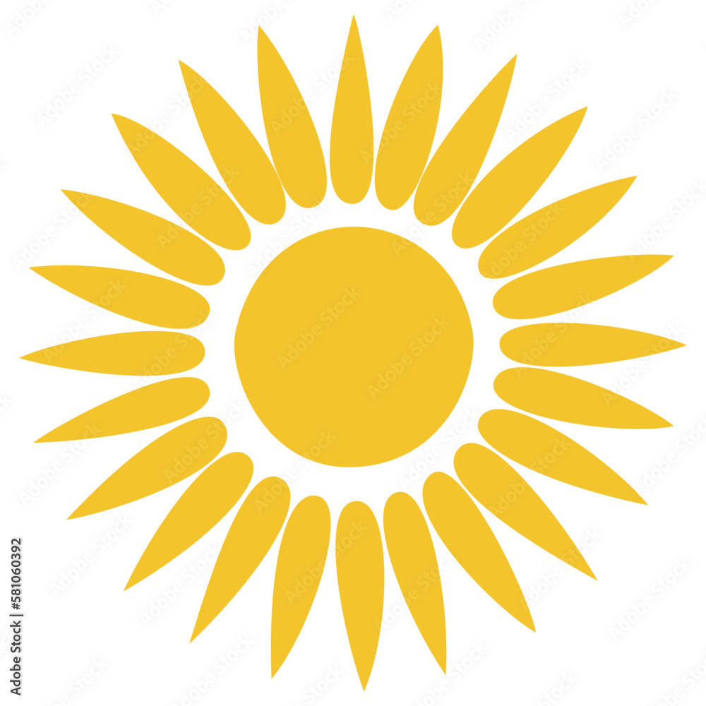 Sun icon clipart. Vector illustration flat design.